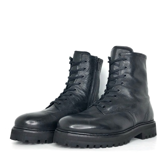 Thursday Black Combat Ankle Lace Up Lug Sole Boots Women’s 8 Shoes - Picture 2 of 13